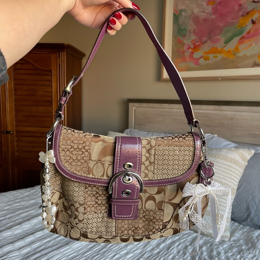 Vintage Y2K Patchwork Coach Shoulder Bag